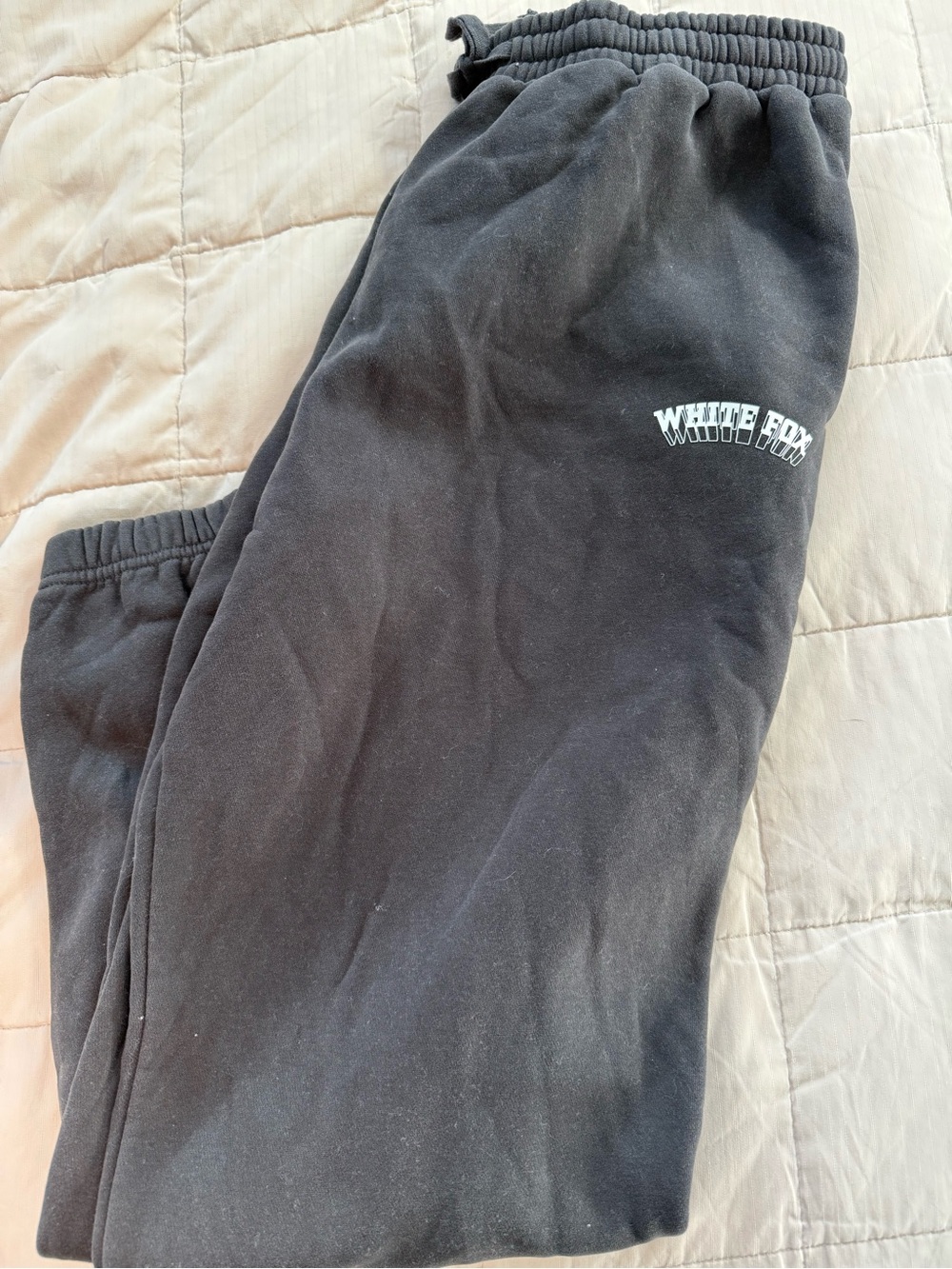 White Fox Black Sweatpants size XL